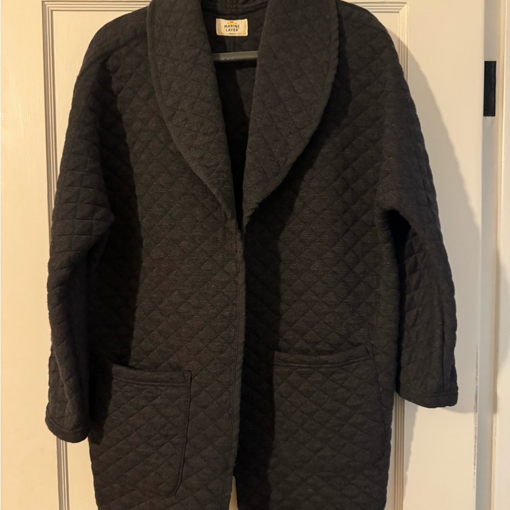 Marine Layer dark gray Quilted Teddy Jacket